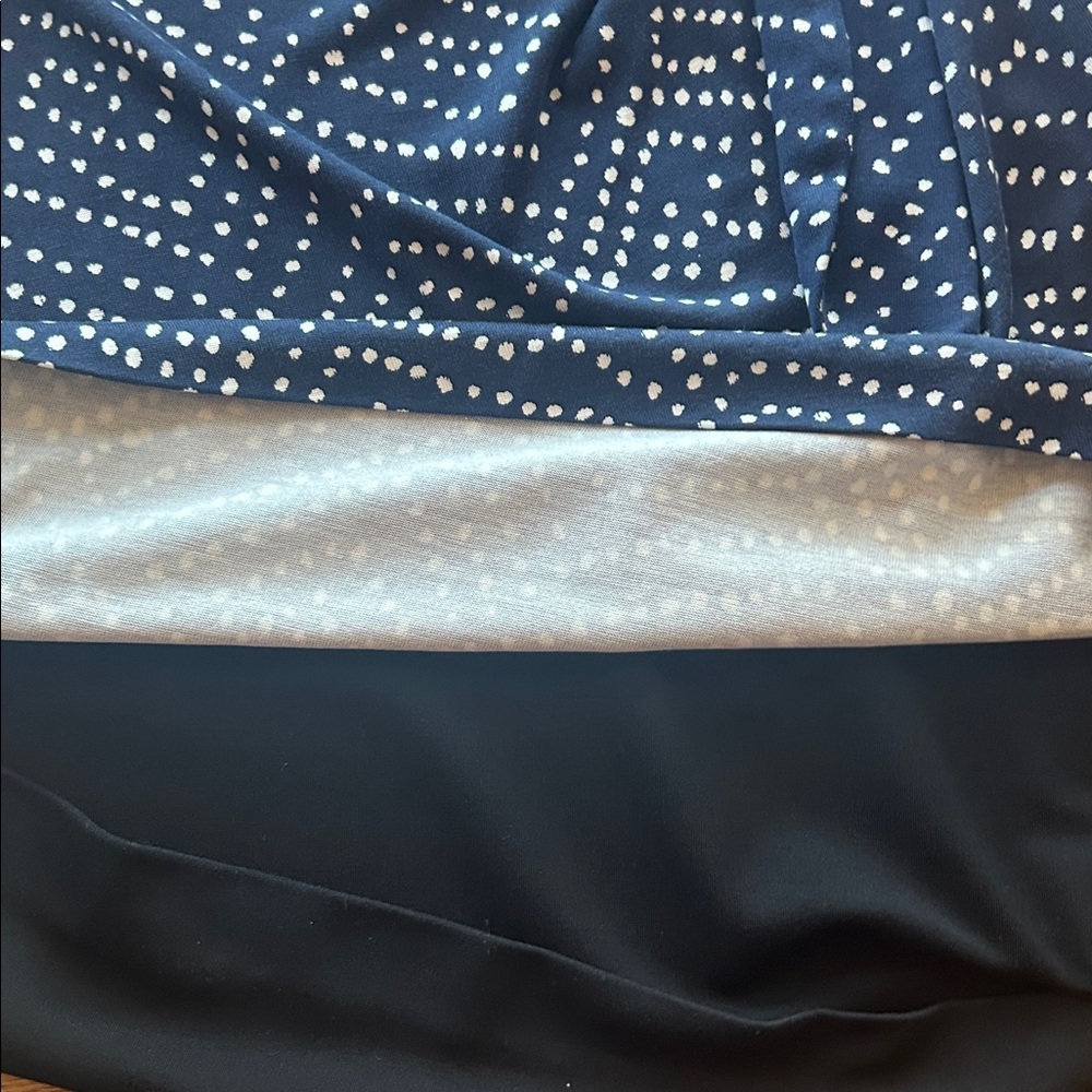 Diane Von Furstenberg Black and Blue Polka Dot Dress Size 6 - Picture 7 of 10